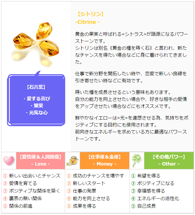 幸運色のパワーストーン